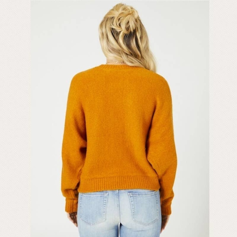 ALTAR'D STATE COZY Chunky Sweater Gold LG NEW Altar'd State Mustard Gold - Picture 3 of 4